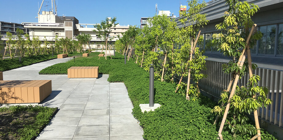 【3年保証付き】耐風圧設計の屋上緑化システム“スクエアターフLight”