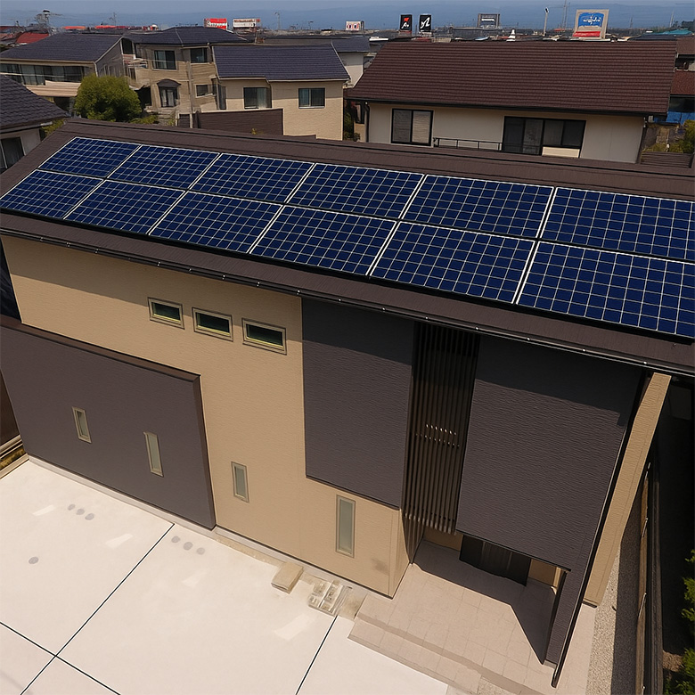 デクラ石付金属屋根材×太陽光