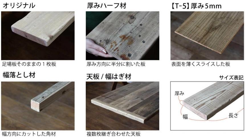 OLD ASHIBA(足場板古材)フリー板 天板 棚板 オーダー カット カウンター材 化粧材 内装材