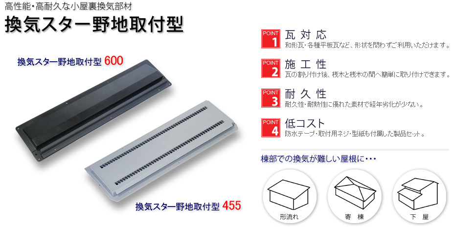 換気スター野地取付型600/455
