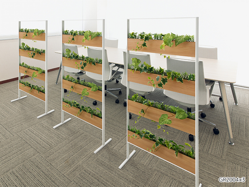 パネルパーテーション【グリーンスタンド】簡易パーテーションとして面で仕切るタイプ