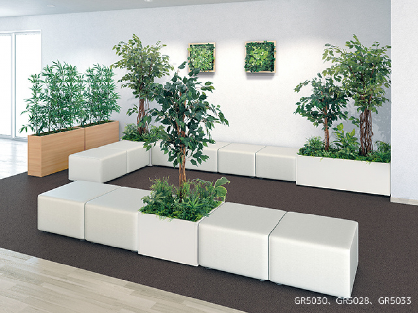 寄せ植えプランター【人工樹木】ボリュームのある屋内プランター