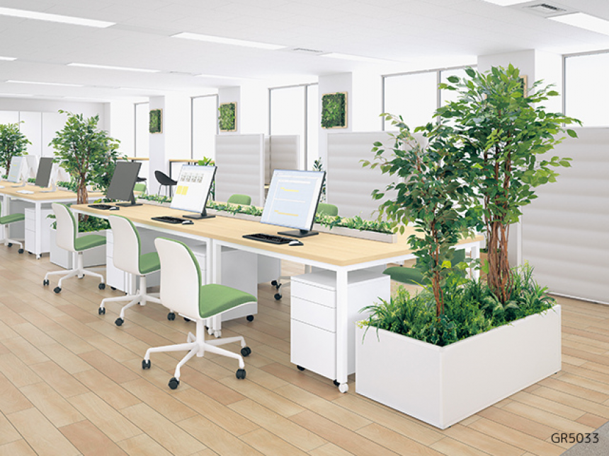 寄せ植えプランター【人工樹木】ボリュームのある屋内プランター