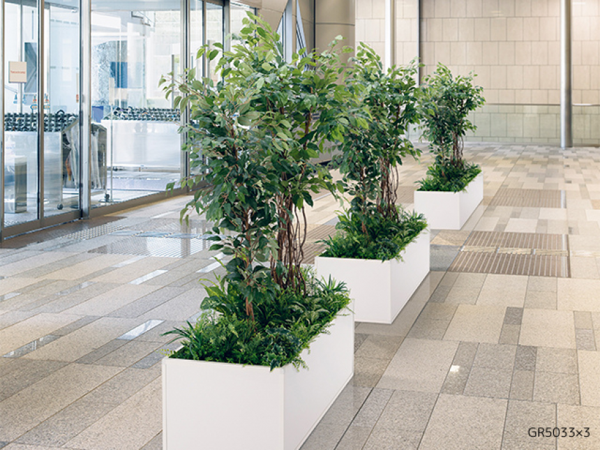 寄せ植えプランター【人工樹木】ボリュームのある屋内プランター
