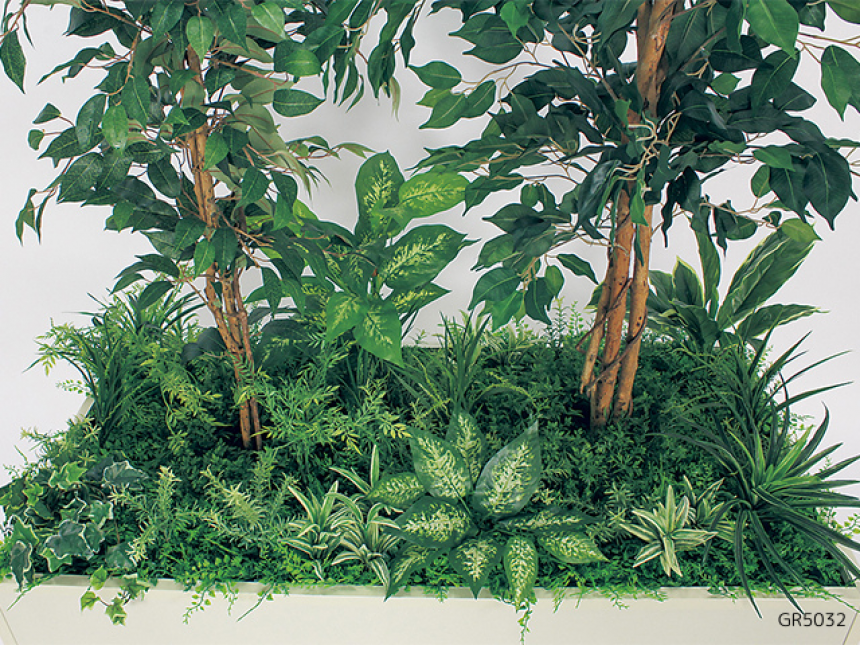 寄せ植えプランター【人工樹木】ボリュームのある屋内プランター