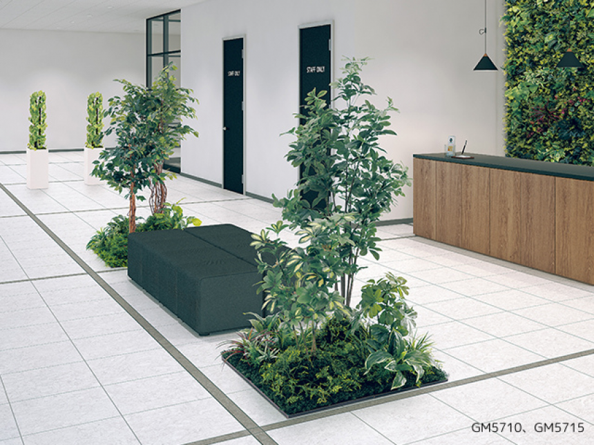 フロアグリーン【人工樹木】樹木を地面に植えたようなグリーンコーナーをつくるタイプ