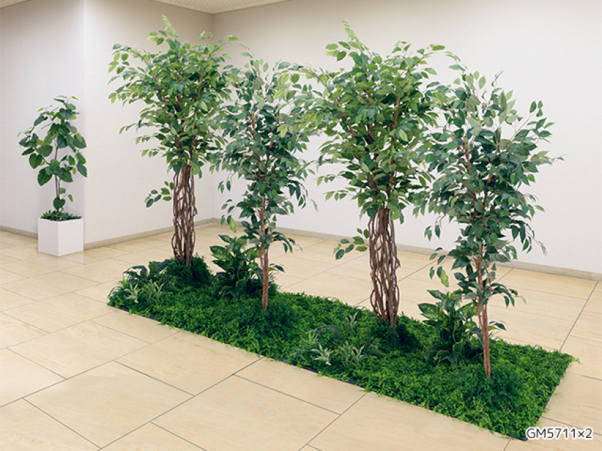 フロアグリーン【人工樹木】樹木を地面に植えたようなグリーンコーナーをつくるタイプ