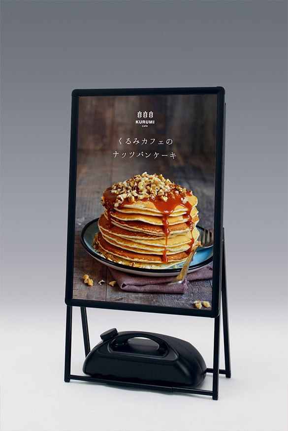 省スペース設置スタンド【ポスタースタンド・イーゼル】動線確保に便利