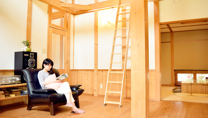 国産【セーフティーラダー】 木製ロフトはしご