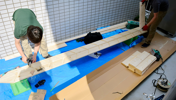 北欧産【ワイドステップ】 木製ロフト階段