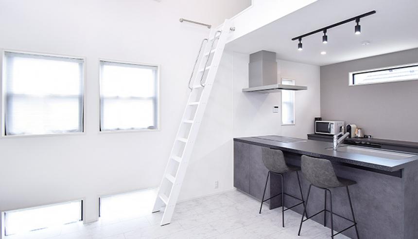 カラー対応【カスタムラダー】 木製ロフトはしご