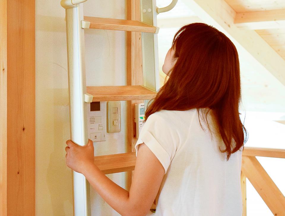 木・アルミ混合【ハイブリッドラダー】アルミ製ロフトはしご