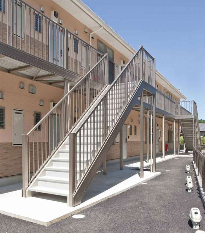 屋外鉄骨階段廊下ユニット 段十廊Ⅱ