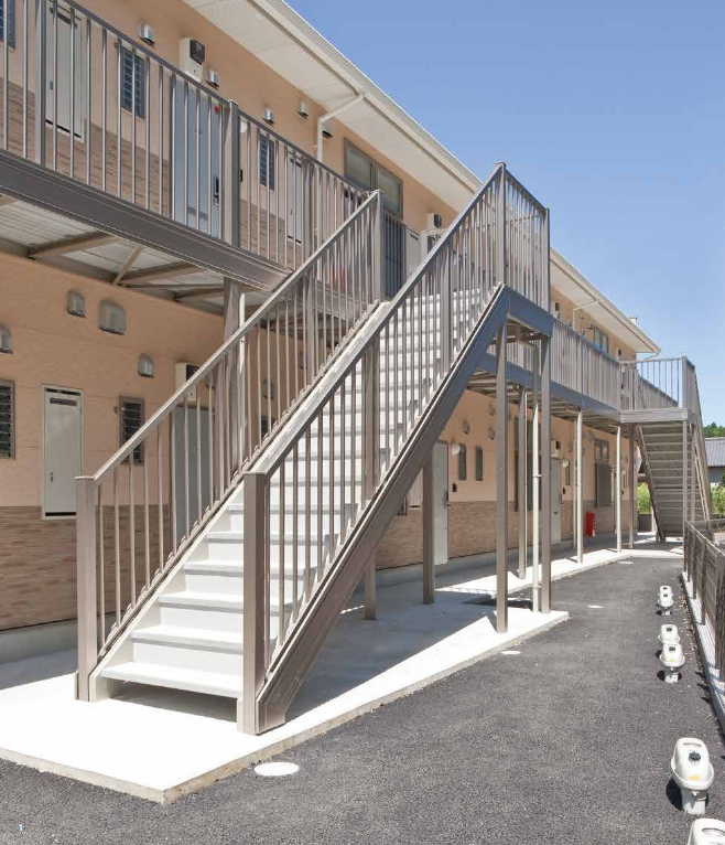 屋外鉄骨階段廊下ユニット【段十廊Ⅱ】