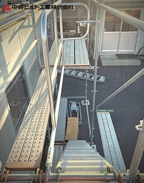 階段開口部手すり『アルミ製ステップガード』【約60%軽量化】