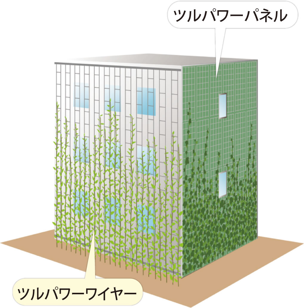 壁面緑化用ワイヤー【ツルパワーワイヤー】