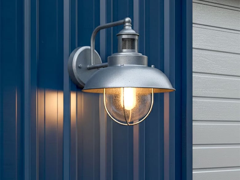 外壁に合わせて選べる傘つきマリンランプ