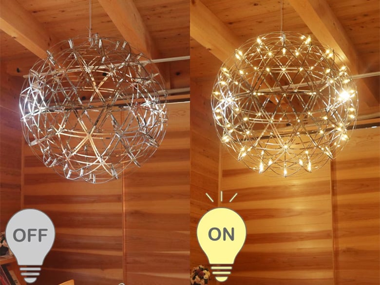 煌めくロングセラーのシャンデリア