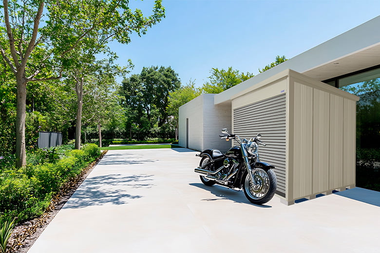 【床付きシャッター式バイクガレージ(BSシリーズ)】バイクシャッターマン/株式会社田窪工業所