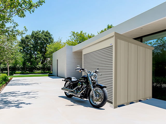 床付きシャッター式バイクガレージ(BSシリーズ)】バイクシャッターマン