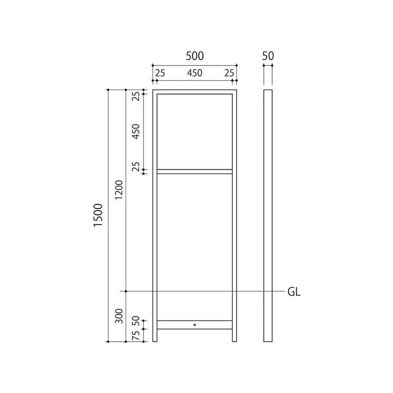看板・銘板 自立式サイン モルタル調タイル(ブラック)&amp;ステンレス