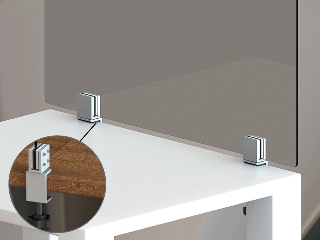 コロナ対策に!アクリルパーテーション、アクリル板を固定する金具