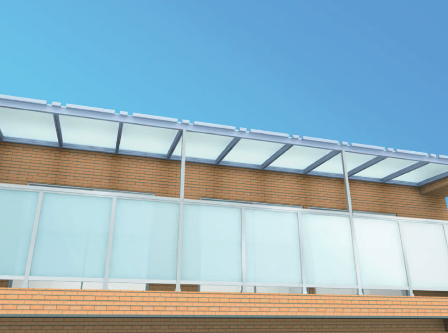 アルミ枠ガラス庇『アークライト』