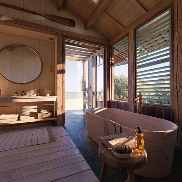 アクサースタルク 床付式シングルレバーバス・シャワー混合水栓(化粧部)