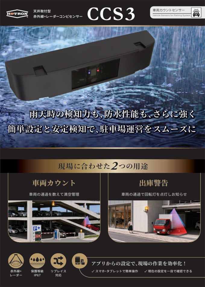 天井取付型 赤外線+レーダーコンビセンサー CCS3
