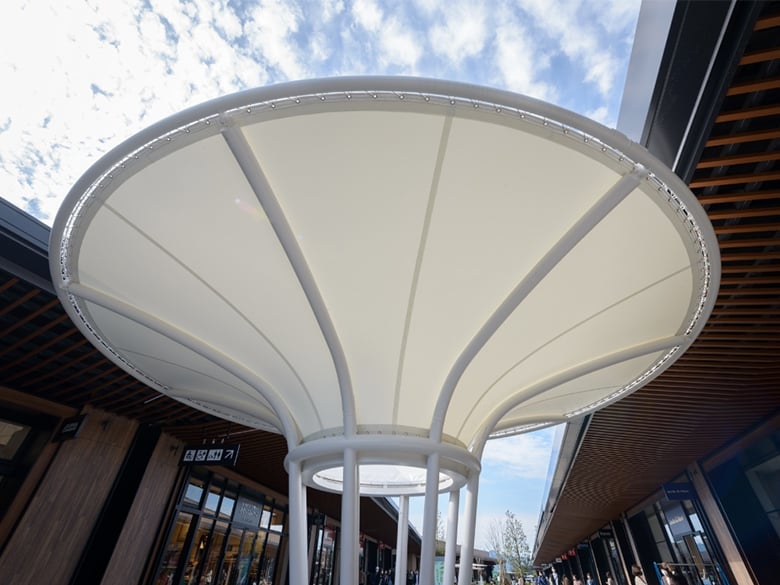 オリジナルデザイン日除けテント 施工実績