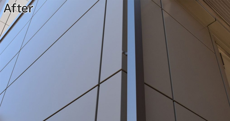 外壁一面をカバーする「ISノンシールパネル タイルカバー工法」