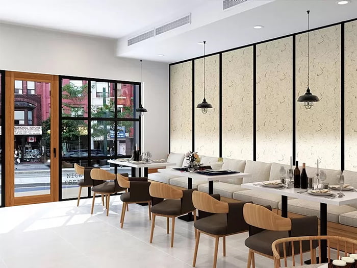 DDG JAPAN/和紙ガラス/スサ入り和紙(店舗・壁面)