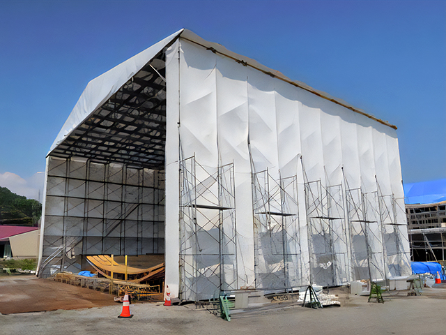 全天候型仮設屋根「簡易屋根トラス」/関西仮設株式会社