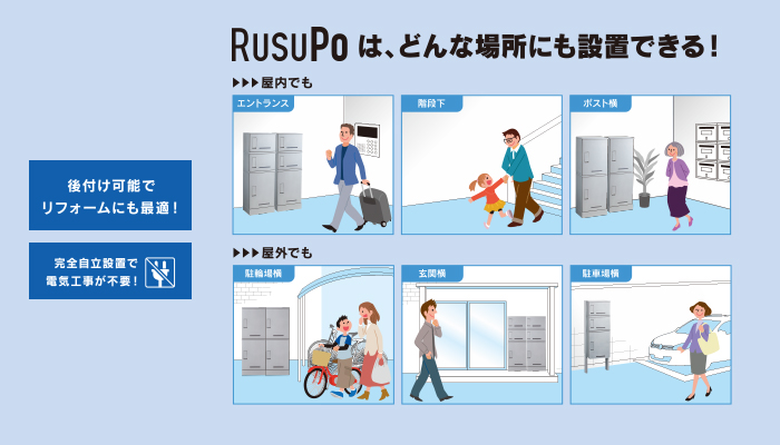 錆に強い宅配BOX RusuPo SHARE(集合住宅)