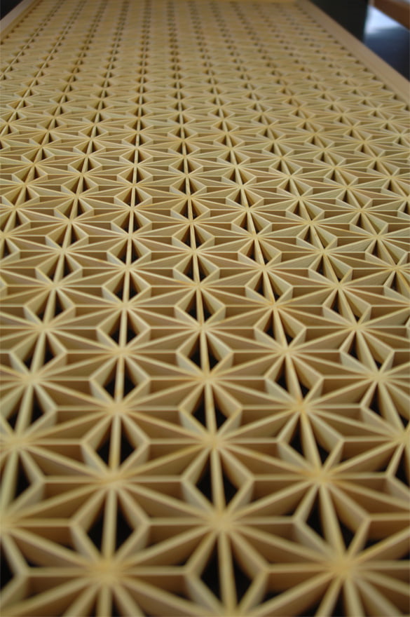 「縁起組子」 短納期で最大サイズ3,000mmの製作が可能