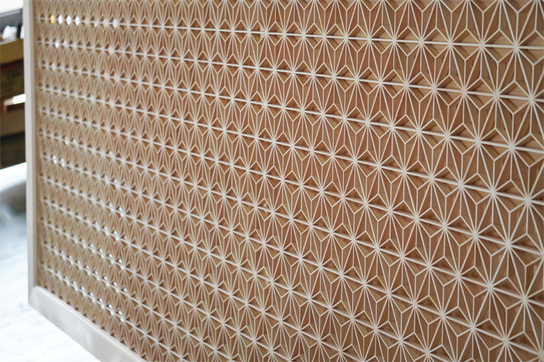 組子細工パーテーション エントランス