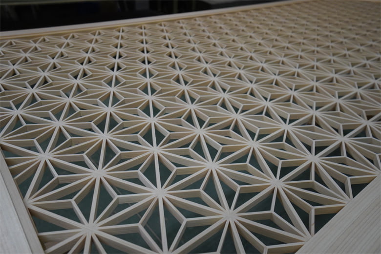 組子細工パーテーション エントランス