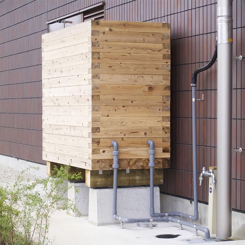 国産杉・間伐材の雨水タンク【雨びつ】