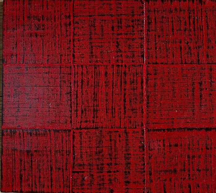 漆布みせ仕上げ 市松編込み張り・赤口朱 NA-02