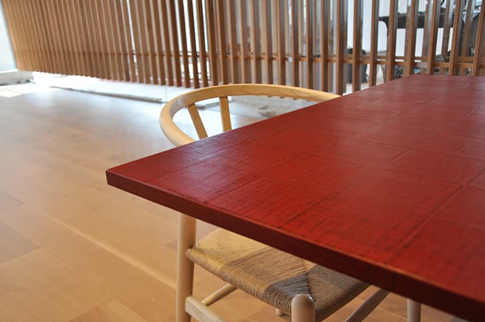 漆布みせ仕上げ・赤口朱【会議テーブル天板】/輪島キリモト