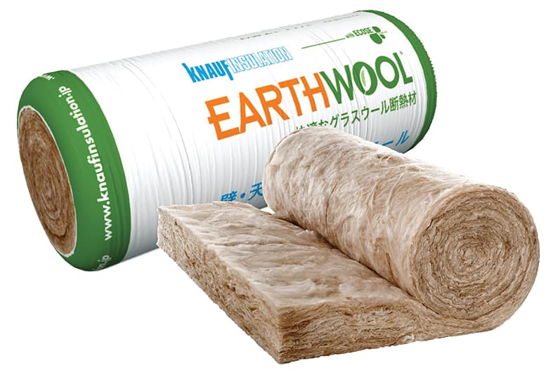 【アースウール】EARTHWOOL®高性能グラスウール断熱材  ロールタイプ 密度 24kg/m3