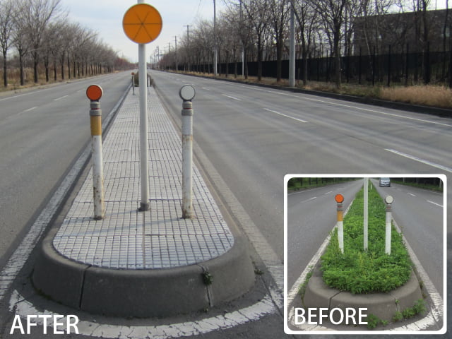 中央分離帯防草マット【マルチマット】