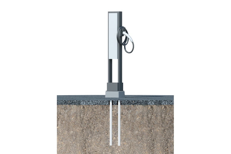 EV車充電器設置用の基礎工法【スパイクベース】