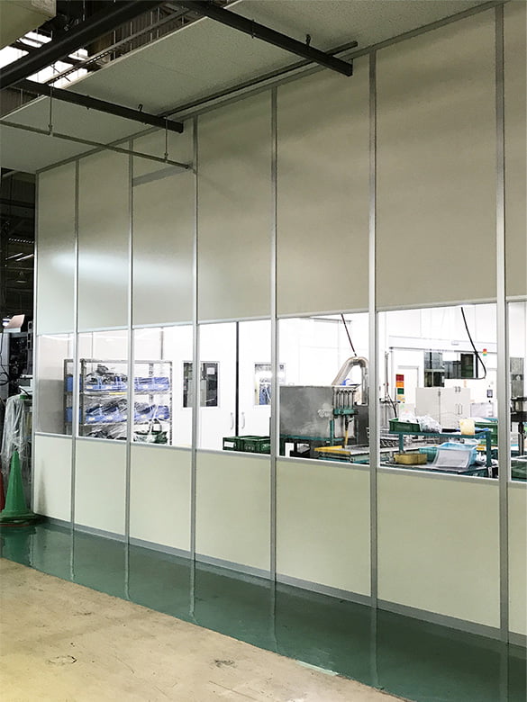 工場のワークステーション【パーティション工事】