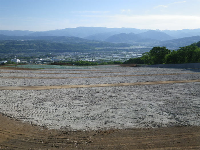 ポリソイル緑化工法(農地整備事例)