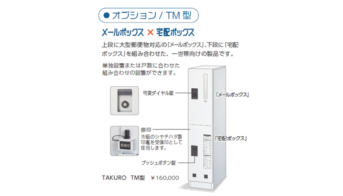 幸せなふたりに贈る結婚祝い 環境生活  店田島メタルワーク TAKURO タクロウ メールボックス×宅配ボックス TM型 