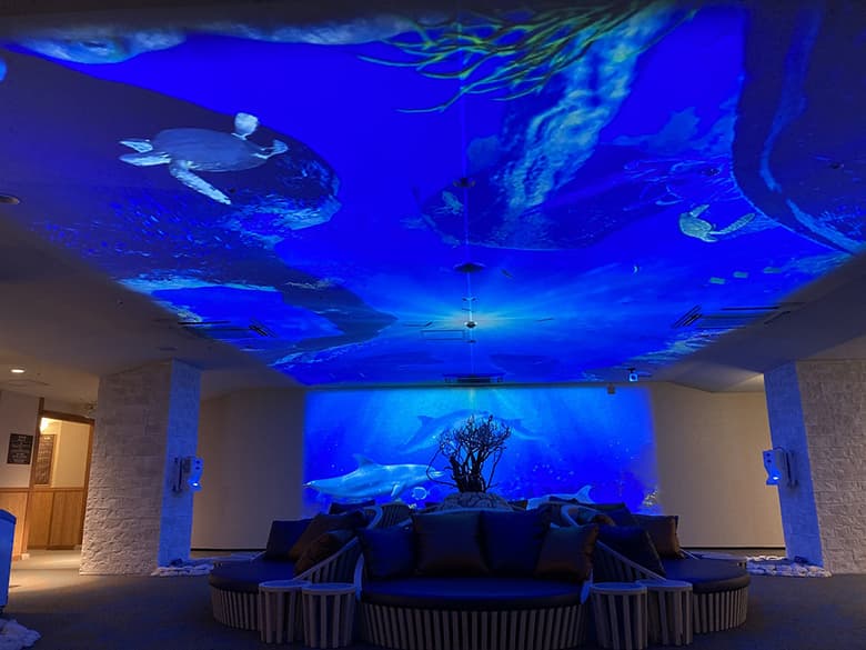 天井のプロジェクションマッピング