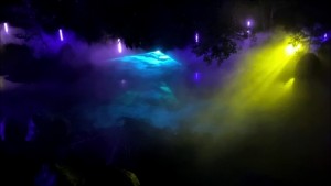 ウォーター・ミストスクリーン・レーザー・映像の演出