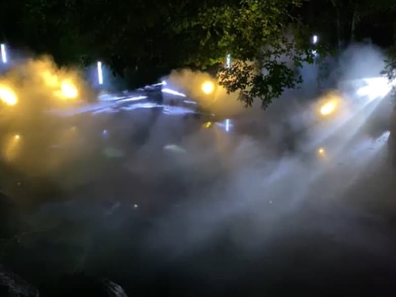 ウォーター・ミストスクリーン・レーザー・映像の演出