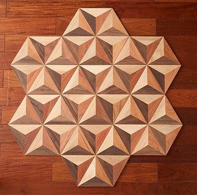 無垢フローリング ヘキサゴンパーケット